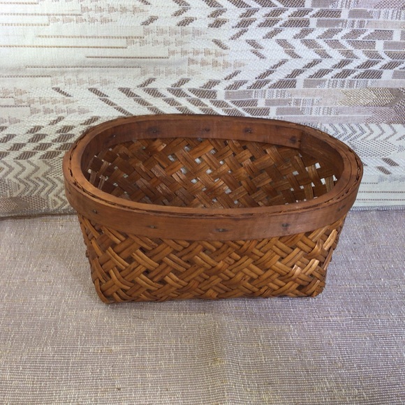 Vintage Boho Small Wicker Basket